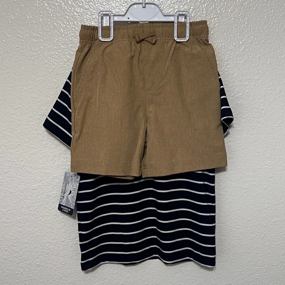 Tommy Bahama Kids 2 Piece Set Striped Polo Shirt & Shorts Outfit‎ Size 5/6